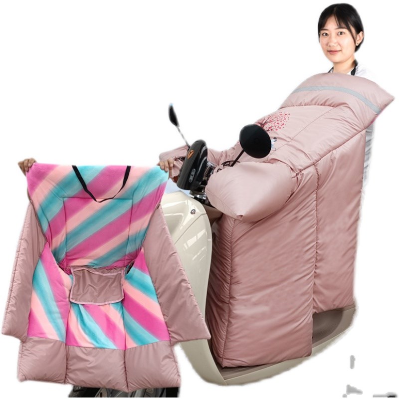 连体PU分体加毛加侧挡风罩电动车冬季挡水透气防雨遮风衣