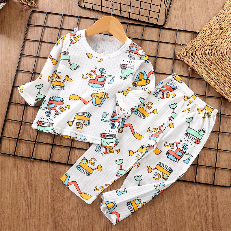夏季儿童纯棉睡衣套装小孩男女童长袖家居服宝宝婴幼儿空调服轻薄,童装/婴儿装/亲子装,家居服套装,淘宝优惠券,粉丝福利购,淘宝优惠卷