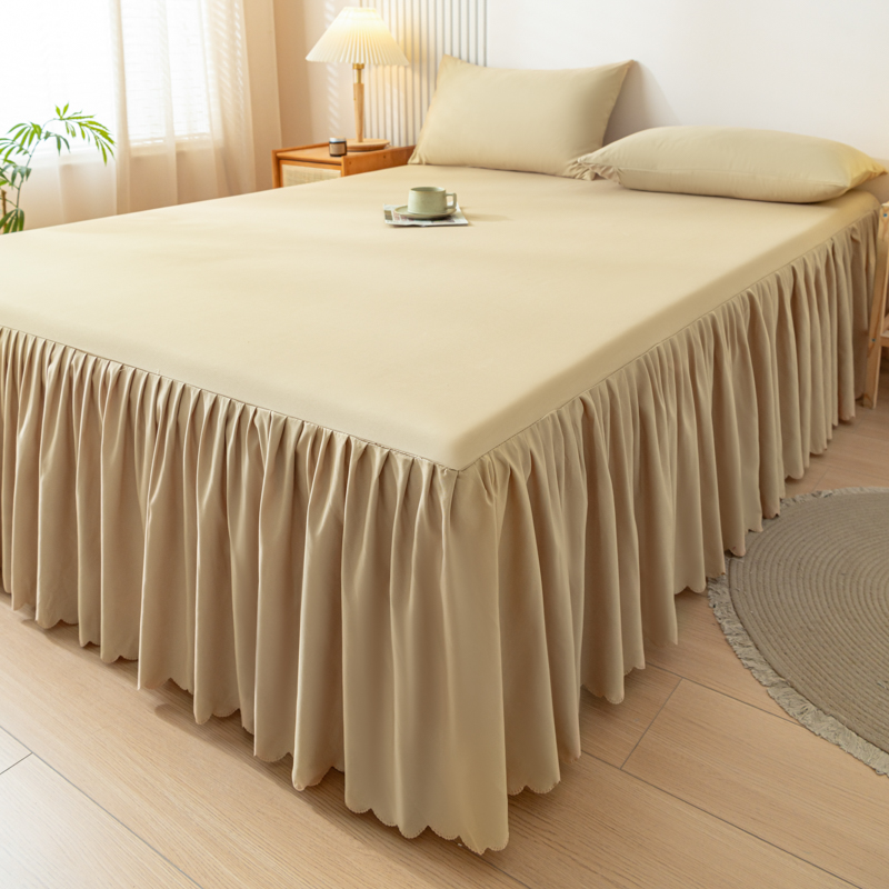 床裙式床罩单件防尘套保护套1.5米1.8床围防滑花边床单落地式遮丑