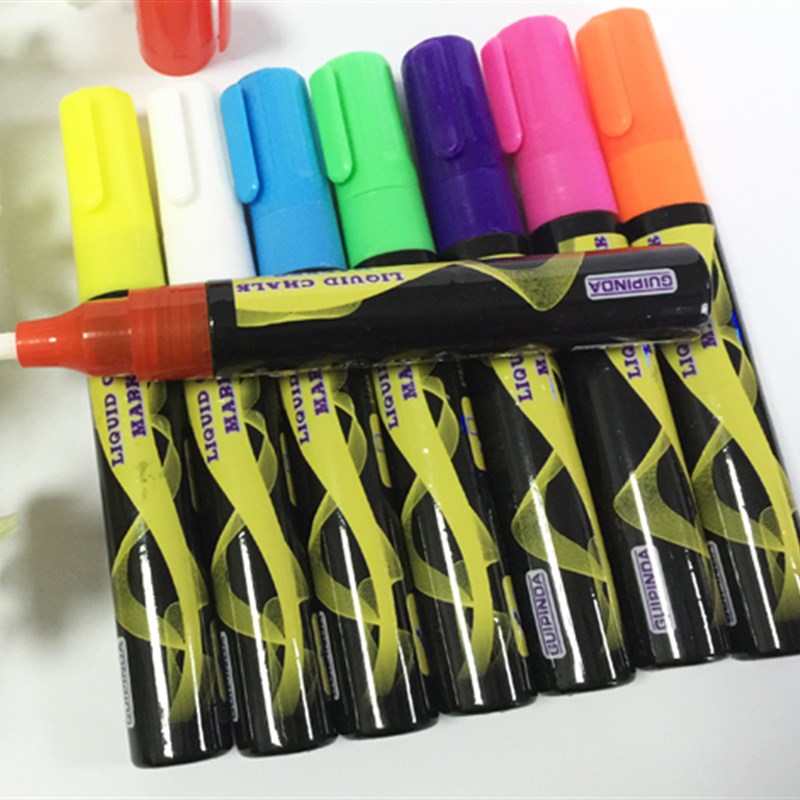 LED电子荧光板专用笔荧光笔8支8色莹光笔荧光板笔彩色银光笔包邮