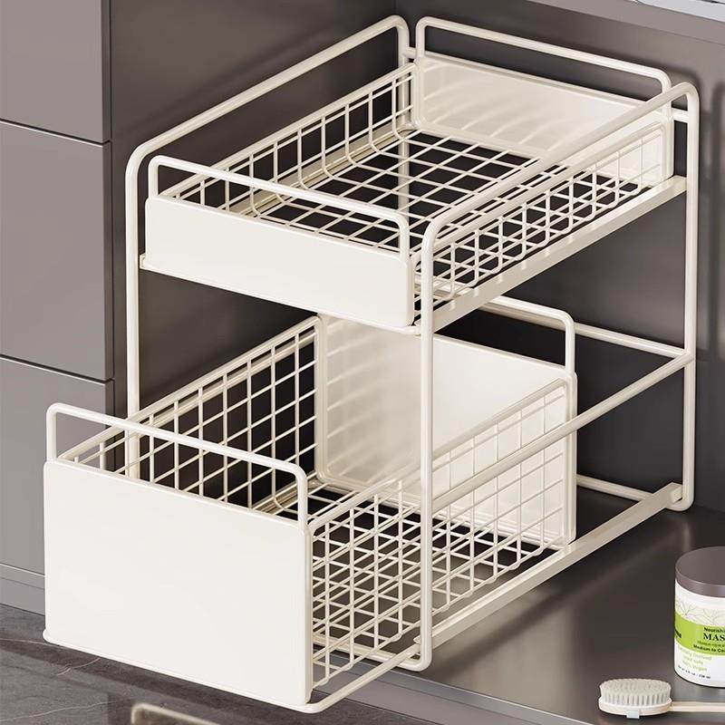 浴室下水槽置物架卫生间家用洗漱台柜内下抽拉式分层储物收纳架子