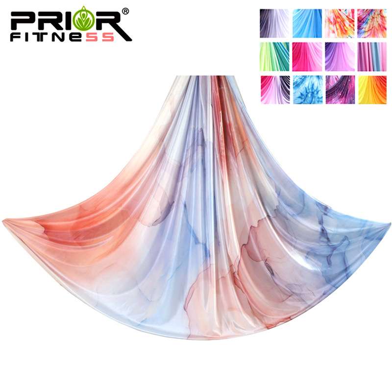 空中瑜伽吊床面料家用6米中弹彩色渐变色瑜伽吊绳瑜伽馆用