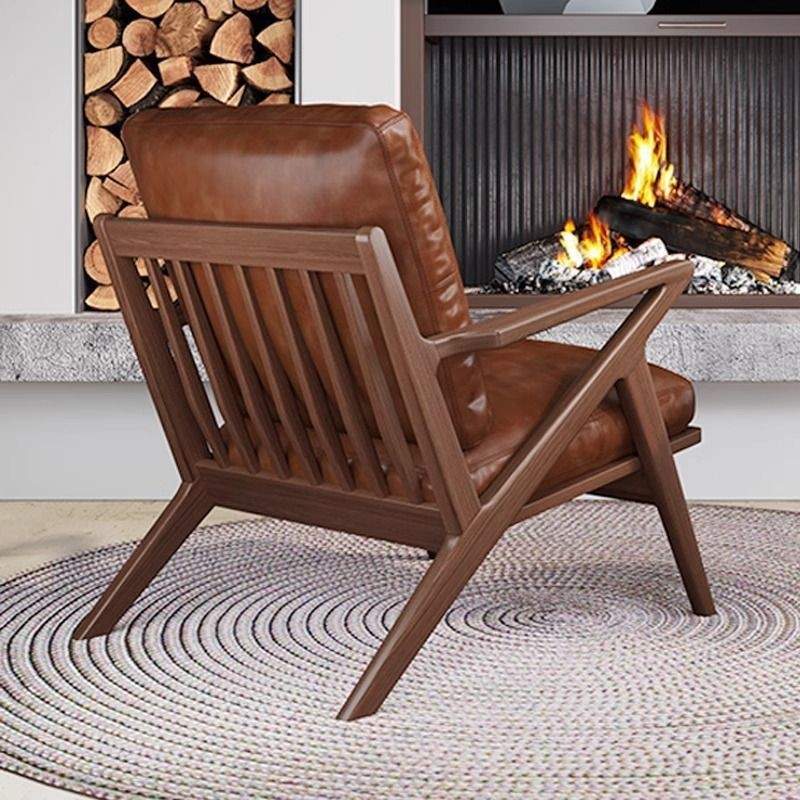 北欧轻奢单人沙发椅小户型设计师真皮单人沙发阳台客厅懒人休闲椅