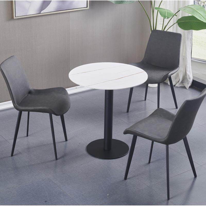 轻奢会客区接待洽谈桌椅组合网红简约现代家用休闲区岩板小圆桌子