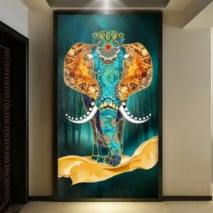 墙面壁画墙纸壁纸过道欧式 饰画 d8风3d画竖版 客厅背景墙轻奢玄关装