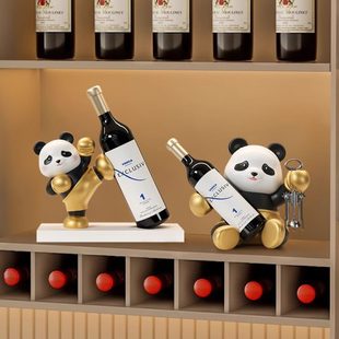 饰品客厅酒电视柜酒柜 熊猫高档轻奢餐边柜红酒架摆件托家居玄关装