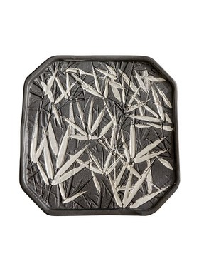 邸高家居 新中式样板间水墨云纹陶瓷装饰盘摆件玄关柜体陈列套装