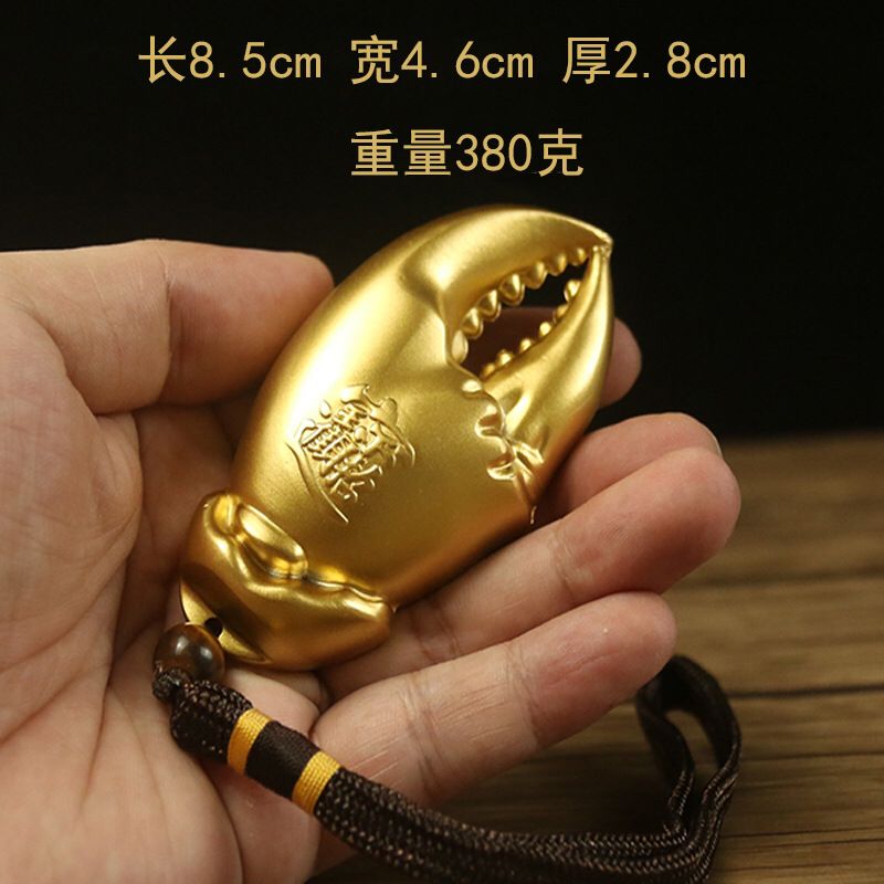 黄铜手中有钱手把件创意摆件手里有钳螃蟹钳开业乔迁礼品客厅装饰