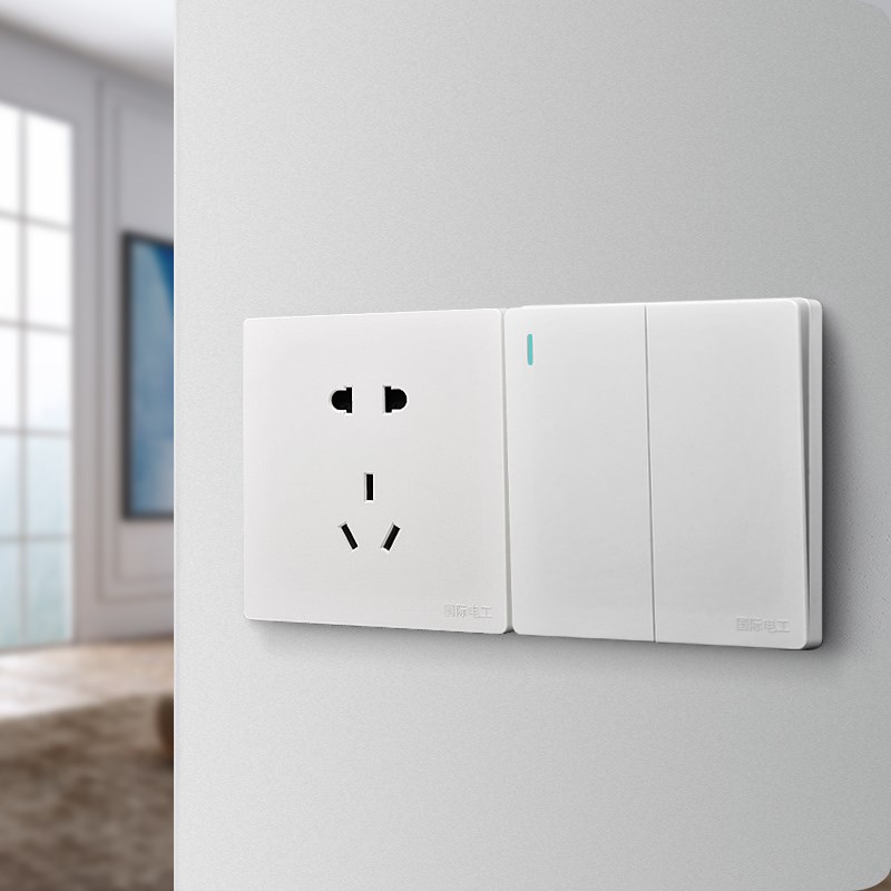 国际电工86型暗装开关插座面板4开四联电灯开关四位四控四开单控