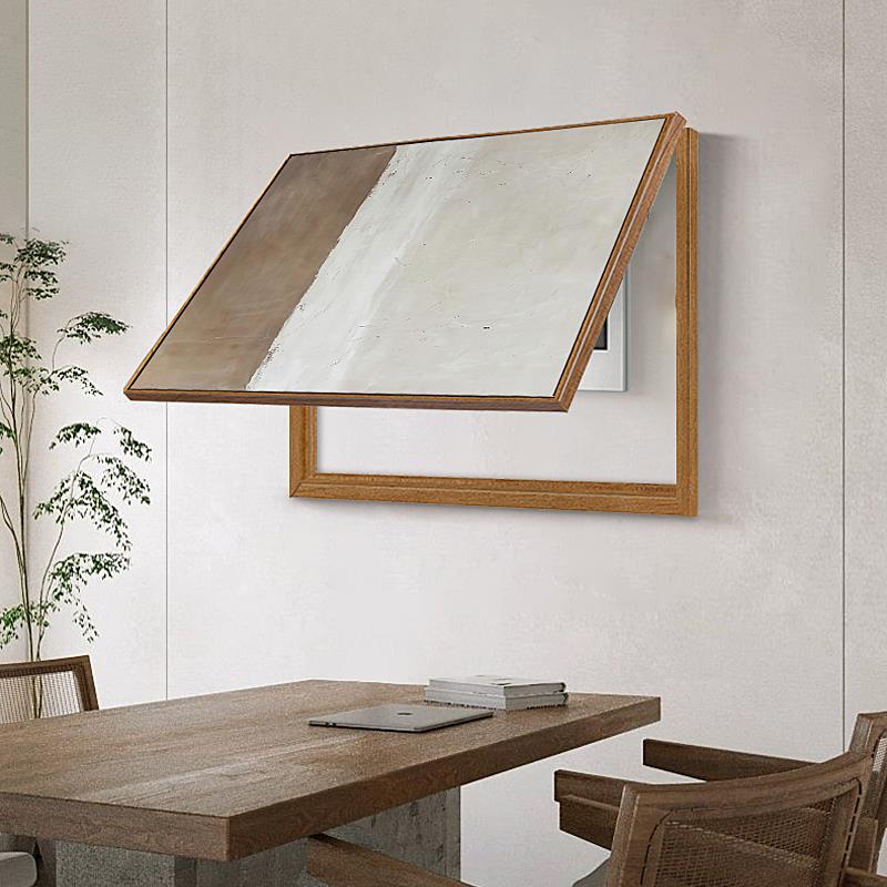 侘寂风电表箱装饰画横款抽象配电箱挂画创意遮挡电表盒子