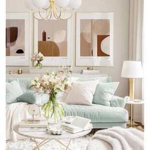 北欧ins风莫兰迪色抽象块三联多副装饰画竖版高档氛围家居壁挂画