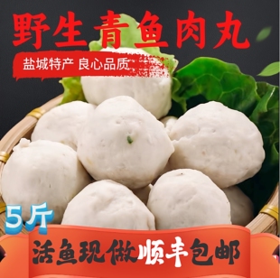苏北特色鱼圆新鲜青鱼肉纯手工制作滨海鱼丸子特产去骨不腥鱼丸