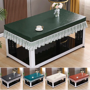 PU茶几布防水防油防烫全包茶几罩套欧式免洗长方形桌布电视柜桌垫