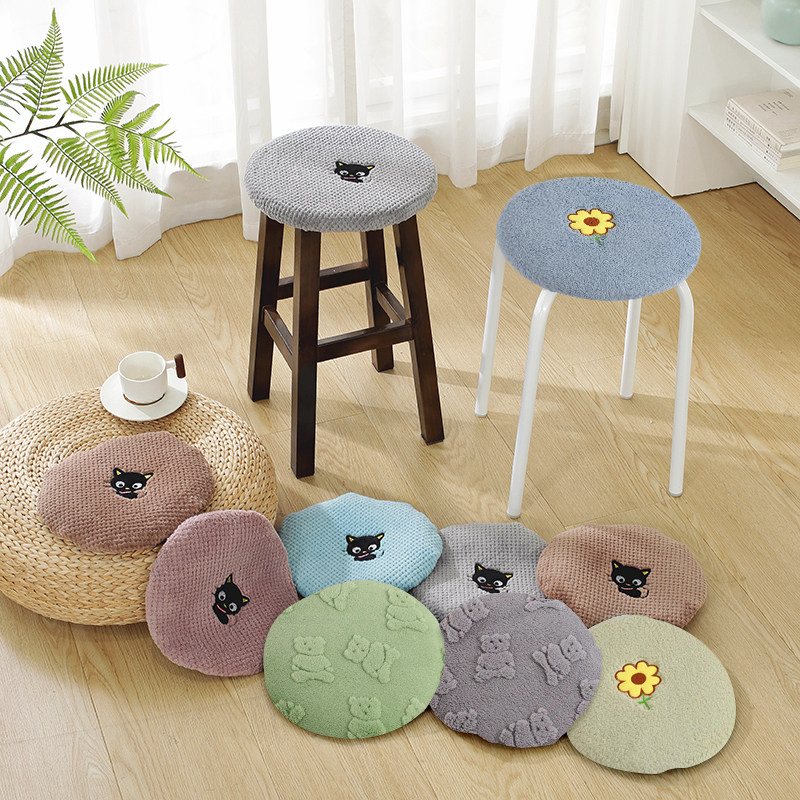 圆形加棉坐垫凳子垫椅子垫凳子套罩饭店餐厅坐垫罩凳子套可拆洗,居家布艺,椅垫,淘宝优惠券,粉丝福利购,淘宝优惠卷