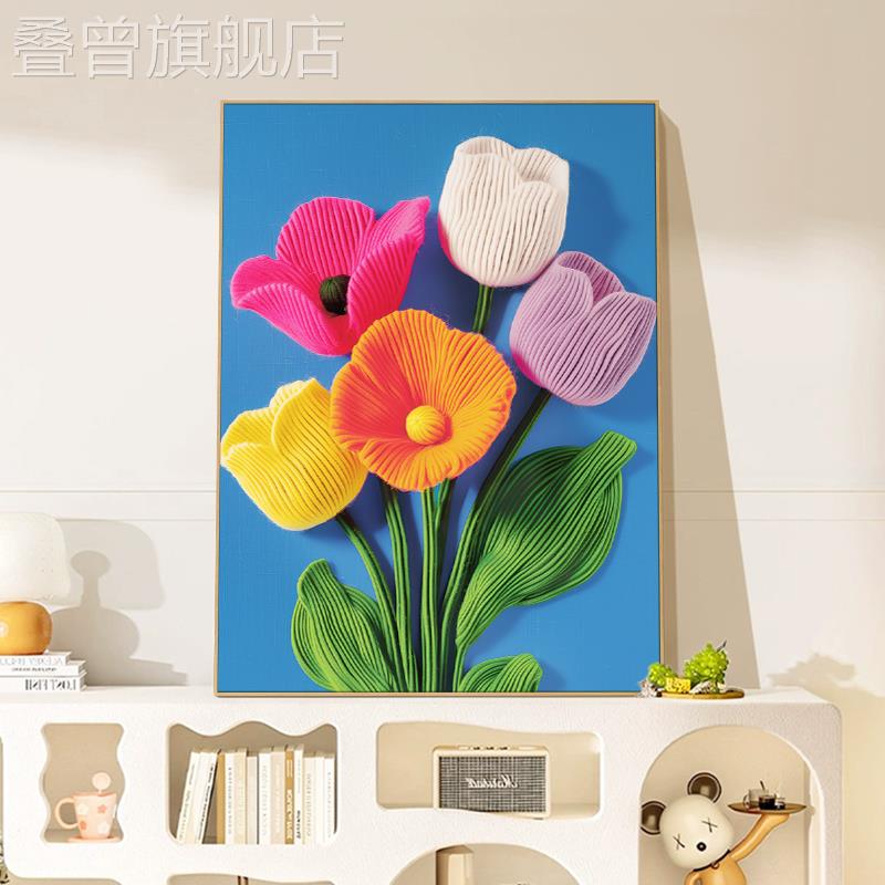 家和花盛Home and flowers bloom 卧室治愈花卉画装饰画写意童话图片