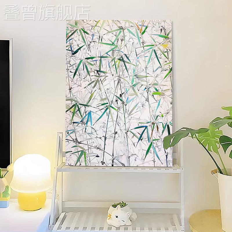 翠影清风Green Shadow and Clear Breeze 玄关彩色写意装饰画中式图片