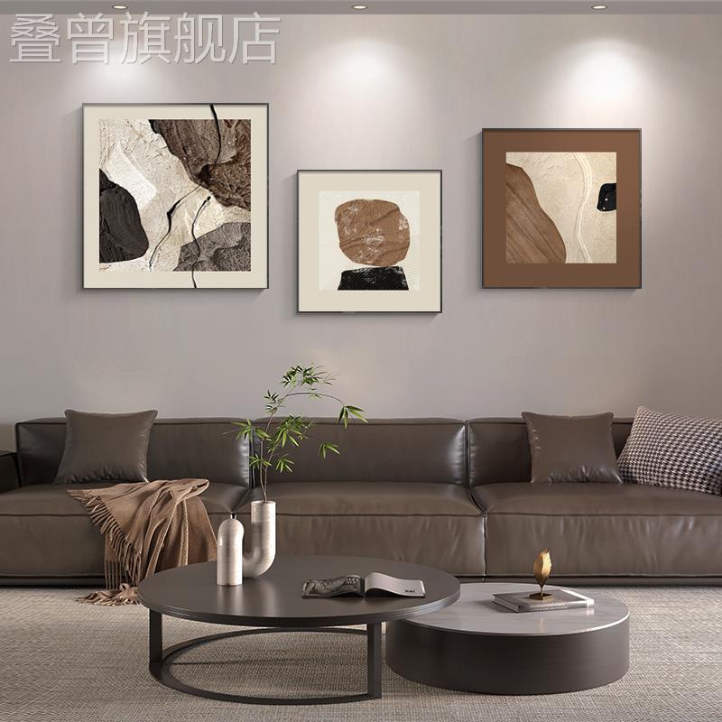 大芬油画村极简客厅装饰画正方形沙发背景墙挂画抽象卧室床头壁画图片