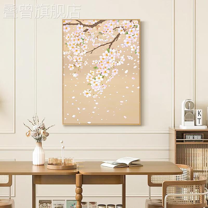 桃醉人间Peach is intoxicating 卧室治愈系写意画暖系花卉装饰画图片