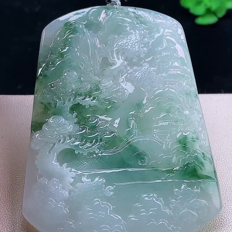 缅甸翡翠山水玉吊坠天然玉石A货冰种飘花高档正品证书收藏0116,珠宝/钻石/翡翠,颈饰,淘宝优惠券,粉丝福利购,淘宝优惠卷