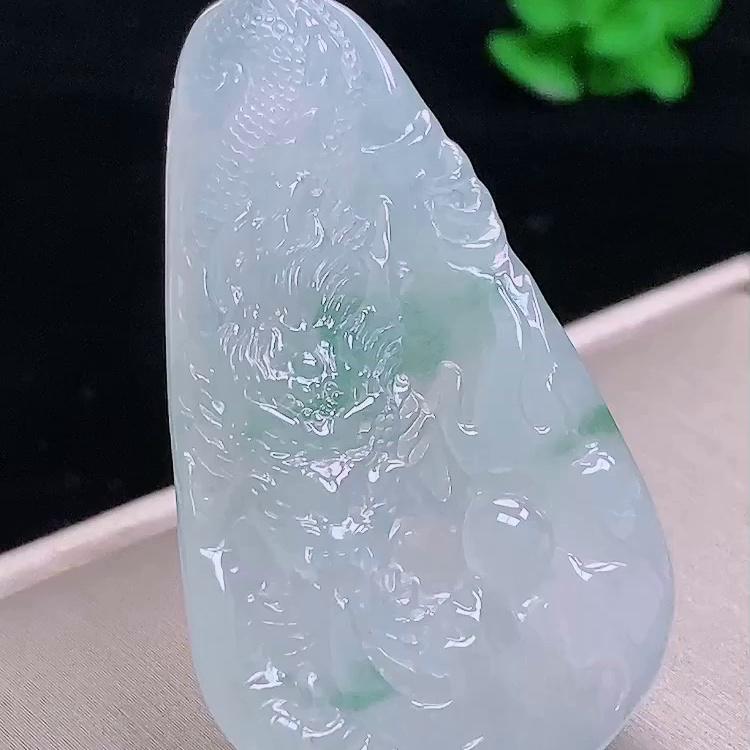 缅甸翡翠龙牌玉吊坠天然玉石A货