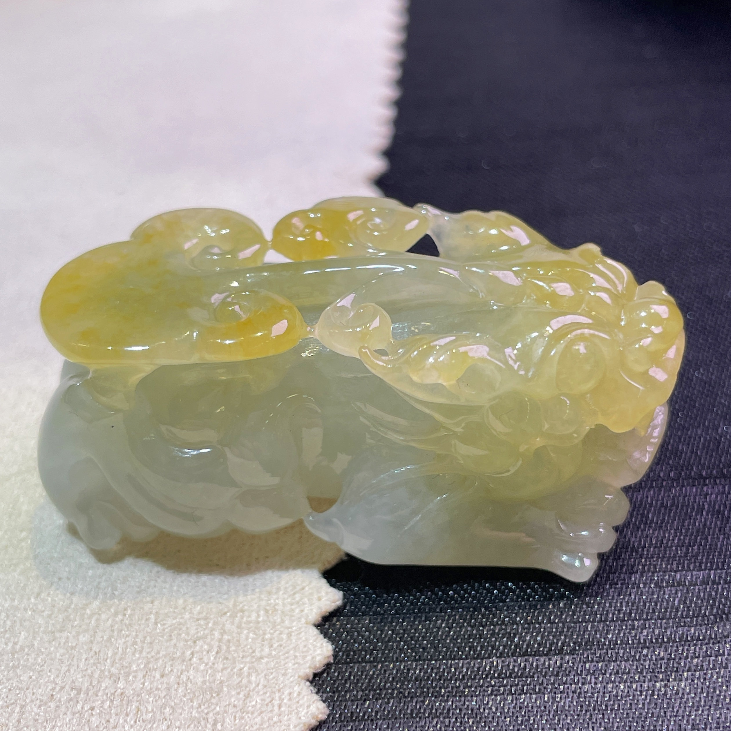 缅甸翡翠貔貅玉吊坠天然玉石A货冰种黄翡高档证书礼物老坑0530