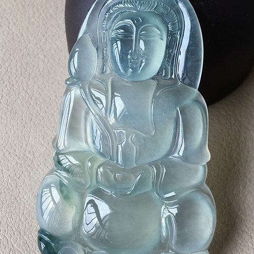 缅甸翡翠观音玉吊坠天然玉石A货