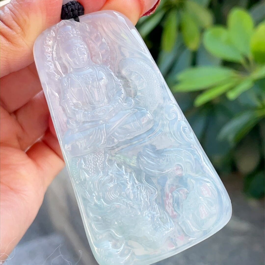 缅甸翡翠观音玉吊坠天然玉石A货冰种老坑收藏礼物正品新款0528