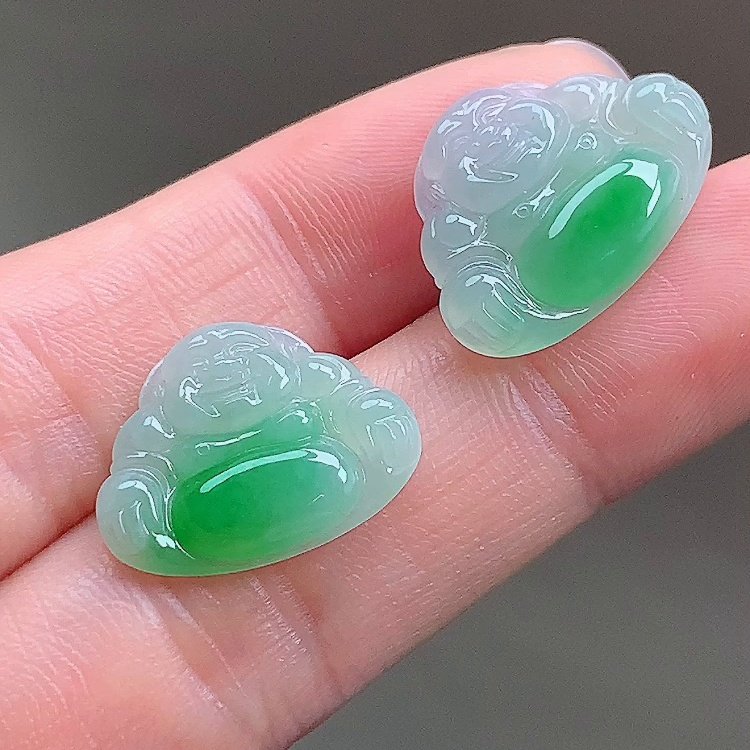 缅甸翡翠佛公玉吊坠天然玉石A货冰种阳绿老坑高档礼物收藏0102