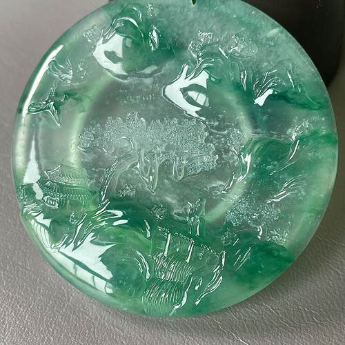 缅甸翡翠山水玉吊坠天然玉石A货