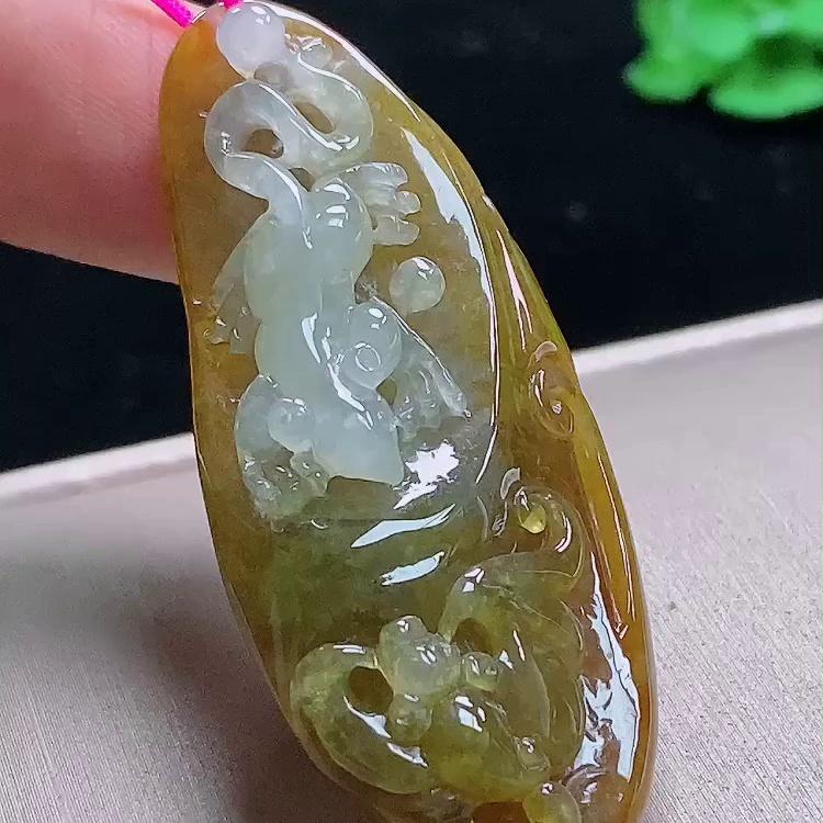 缅甸翡翠玉吊坠天然玉石A货冰种