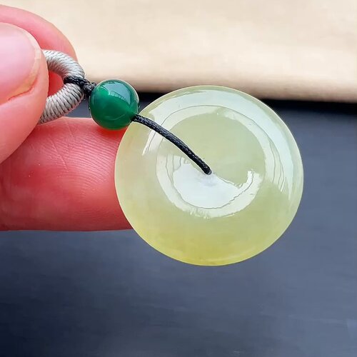 缅甸翡翠平安扣玉吊坠天然玉石A