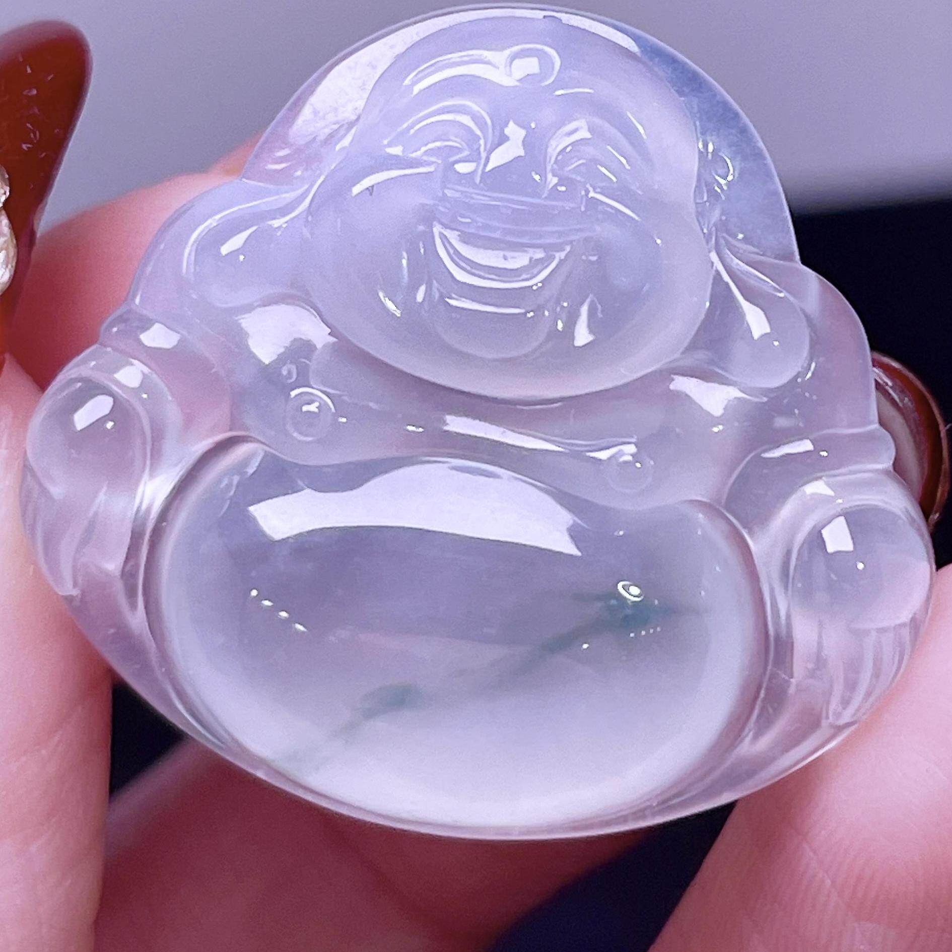 缅甸翡翠佛公玉吊坠天然玉石A货冰种飘花收藏老坑新款正品0528