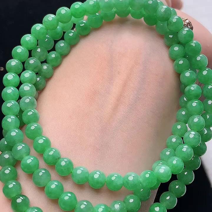 缅甸翡翠项链玉项链天然玉石A货