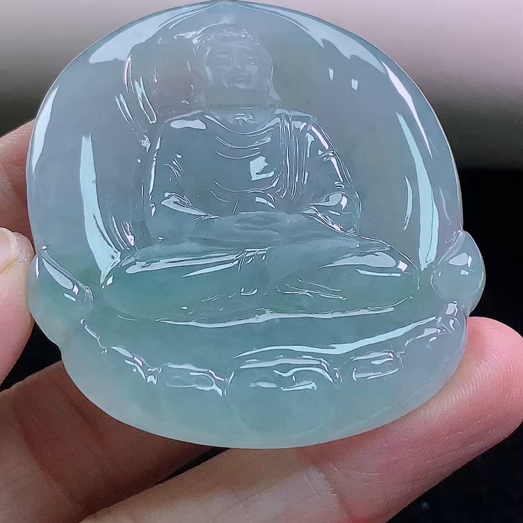 缅甸翡翠大日如来玉吊坠天然玉石A货冰种老坑收藏新款高档1205