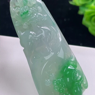 缅甸翡翠玉吊坠天然玉石A货冰种