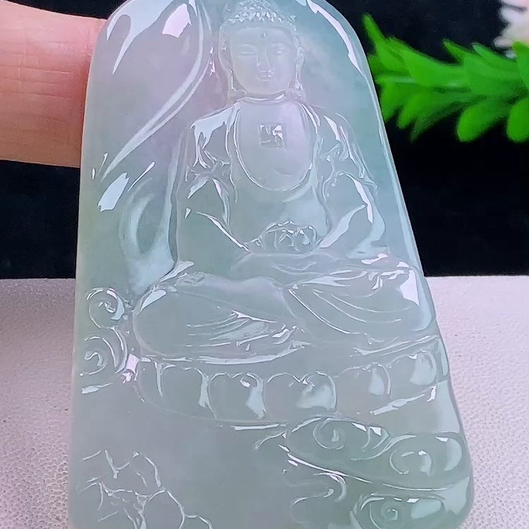 缅甸翡翠大日如来玉吊坠天然玉石A货冰种正品高档证书新款0105