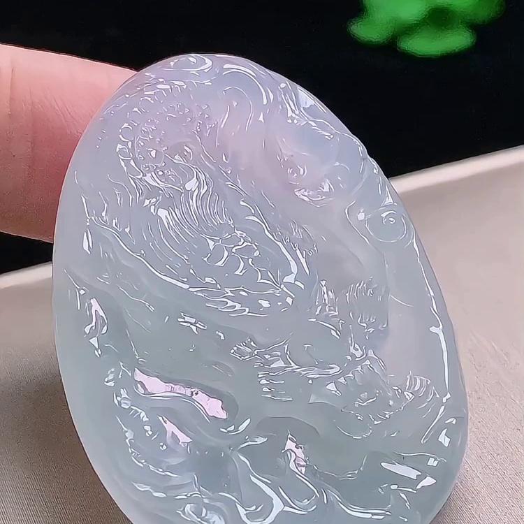 缅甸翡翠龙牌玉吊坠天然玉石A货