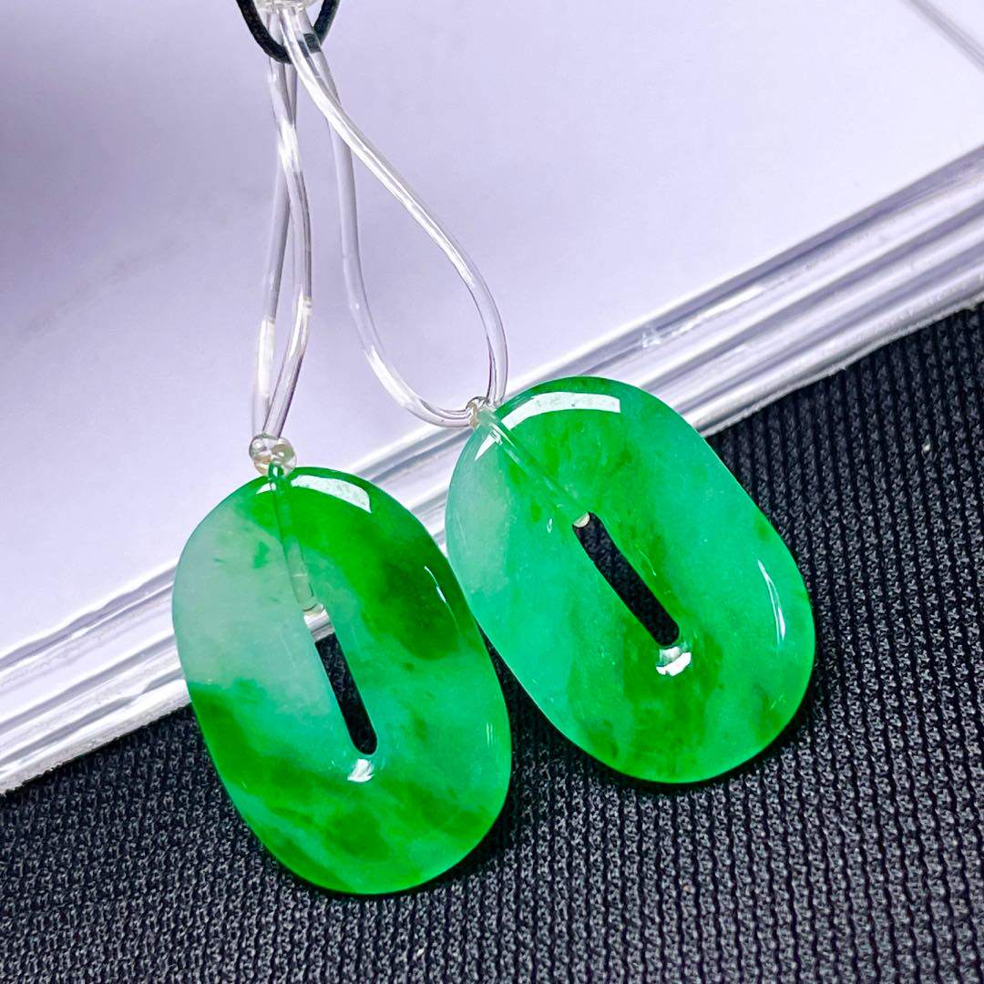 缅甸翡翠玉裸石天然玉石A货冰糯种辣绿正品证书收藏礼物老坑0223