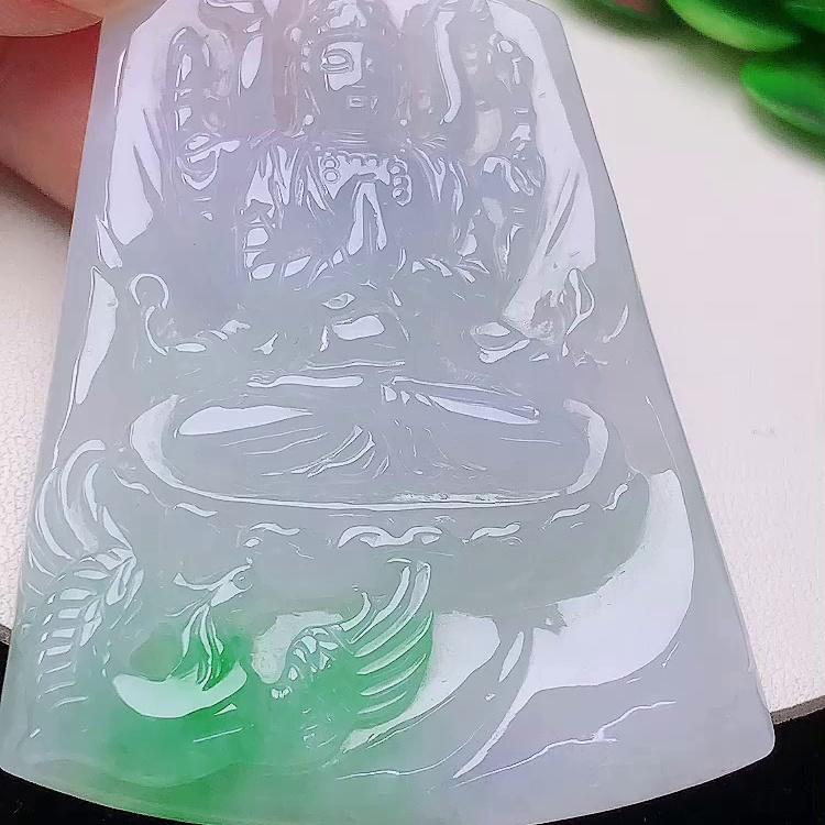 缅甸翡翠千手观音玉吊坠天然玉石A货冰种阳绿收藏高档新款1023