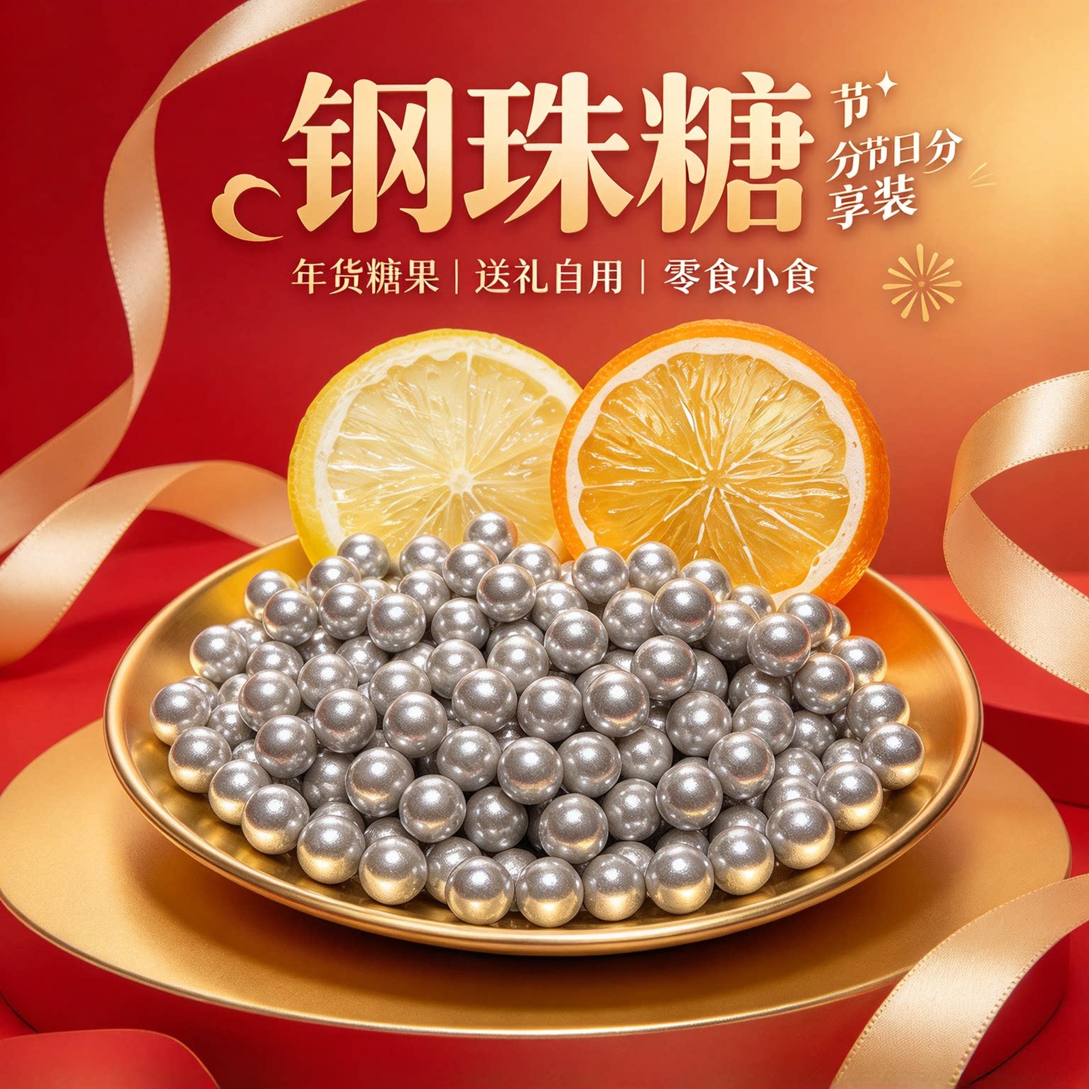 钢珠糖可乐味可食用小银蛋糕装饰儿童糖果网红小零食弹生日礼物