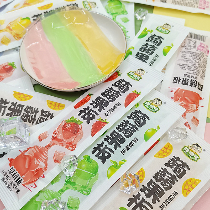 长条蒟蒻果冻条形条状果板果冻校门口小孩零食小卖部休闲零食散装