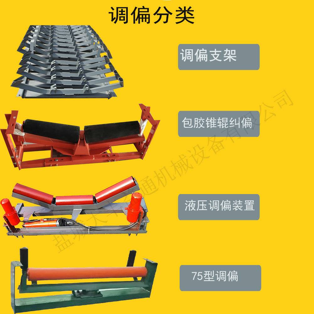 槽型35度45度托辊支架组YYTP-S-1400胶带输送自动调偏器 下调偏托