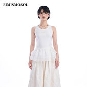 女中长款 Eimismosol夏季 新款 背心可拆卸蕾丝花边裙百搭上衣