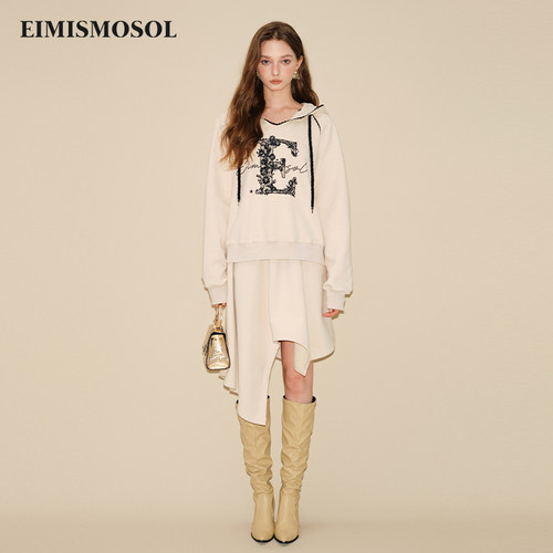 【张含韵同款】EIMISMOSOL印花连帽卫衣卫裙秋冬新款休闲套装