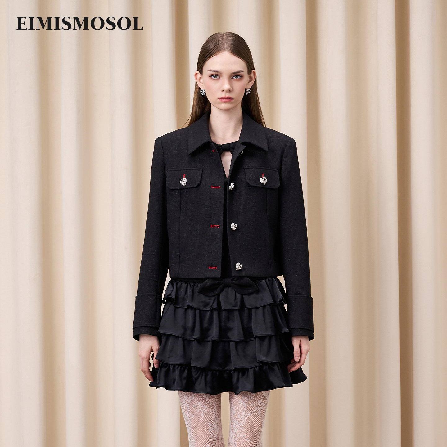 Eimismosol秋冬新品小香风法式羊毛翻领短外套女复古优雅千金,女装/女士精品,短外套,淘宝优惠券,粉丝福利购,淘宝优惠卷