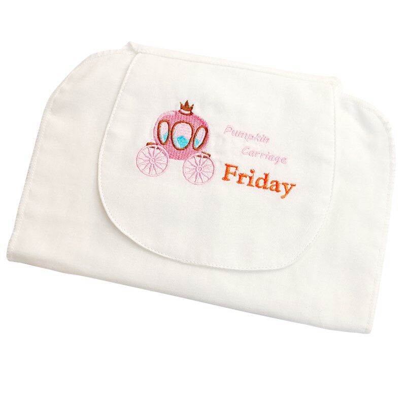 隔汗巾儿童纯棉纱布大号垫背全棉宝宝女童幼儿园绣名字成人吸汗巾