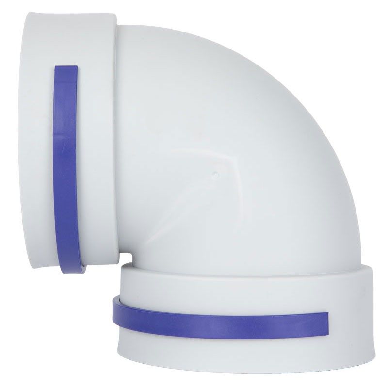 赛勒森 90度PE管75辅助弯头110家用新风系统160直角弯200通风配件