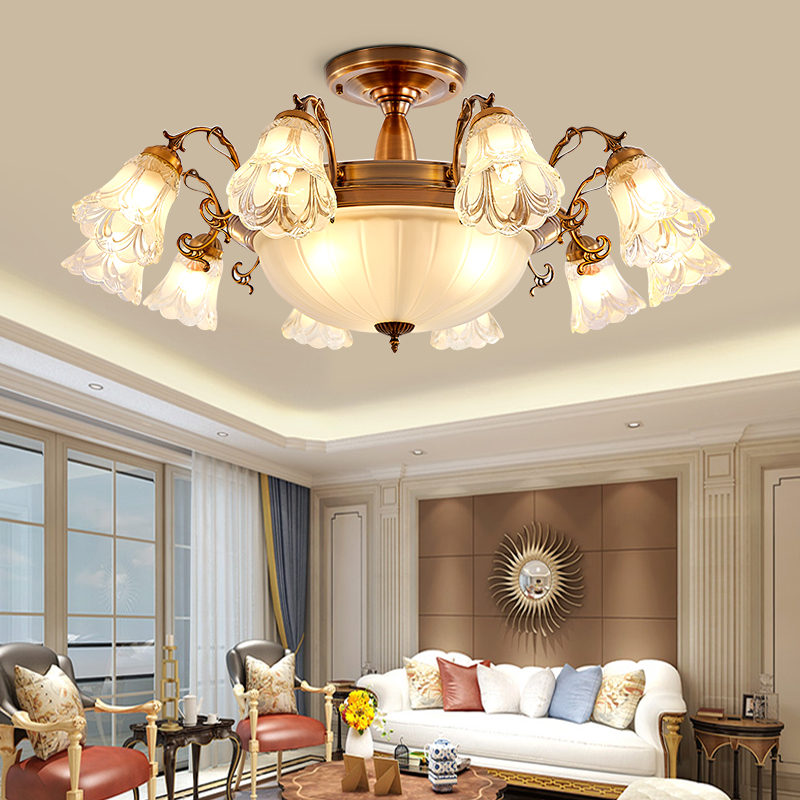 欧式吊灯大气客厅卧室餐厅玻璃灯具田园风格温馨浪漫家装套餐灯饰