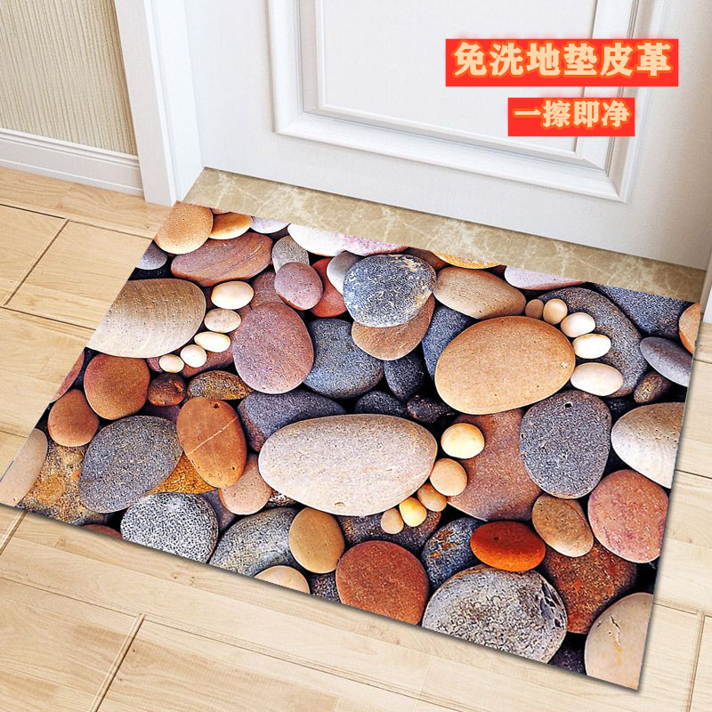 可擦免洗皮革地垫家用进门门垫玄关走廊厨房垫子pvc防水防油脚垫