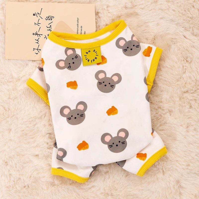 猫咪衣服夏季薄款防掉毛布偶蓝猫居家服宠物幼猫猫包肚衣四脚夏芸